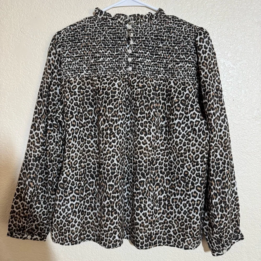 J.Crew Smocked Chest Button-Back Top Size Medium